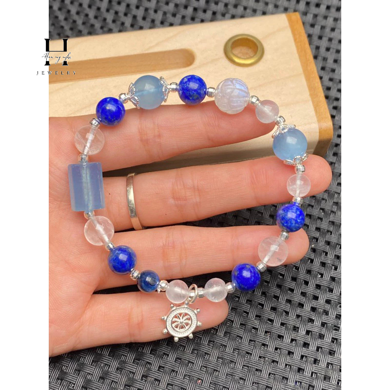 Vòng tay đá phong thuỷ mix charm bạc HANMYNGHE 7 Vòng tay đá phong thuỷ mix charm bạc HANMYNGHE - Hình ảnh 7