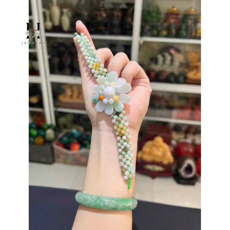 vòng tay đá ngọc jade tự nhiên HANMYNGHE 2 vòng tay đá ngọc jade tự nhiên HANMYNGHE - Hình ảnh 2