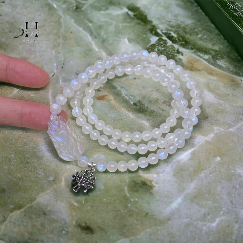 Vòng tay đá moonstone mix hồ ly charm bạc HANMYNGHE 3 Vòng tay đá moonstone mix hồ ly charm bạc HANMYNGHE - Ảnh 3