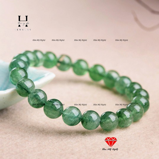 Vòng tay đá thạch anh dâu tây xanh HANMYNGHE 2 Vòng tay đá thạch anh dâu tây xanh HANMYNGHE - Hình ảnh 2