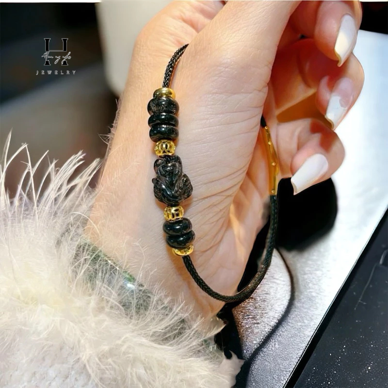 Vòng tay hồ ly đá thạch anh tóc đen mix ngũ điếu tính duyên tài lộc may mắn HANMYNGHE 4 Vòng tay hồ ly đá thạch anh tóc đen mix ngũ điếu tính duyên tài lộc may mắn HANMYNGHE - Hình ảnh 4