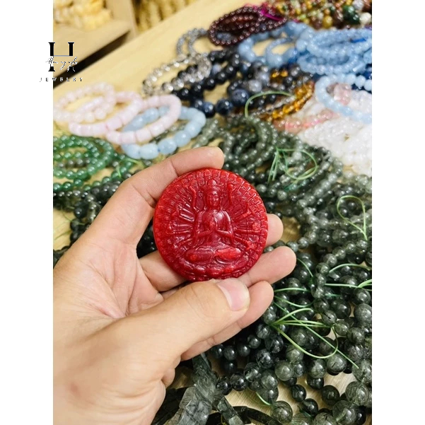 Mặt dây chuyền quan âm ngàn tay ngàn mắt ngoc huyết đỏ tự nhiên HANMYNGHE 3 Mặt dây chuyền quan âm ngàn tay ngàn mắt ngoc huyết đỏ tự nhiên HANMYNGHE - Hình ảnh 3
