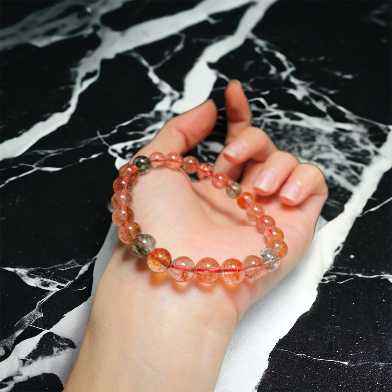 Vòng tay thạch anh tóc tam tài 8mm HANMYNGHE 3 Vòng tay thạch anh tóc tam tài 8mm HANMYNGHE - Hình ảnh 3