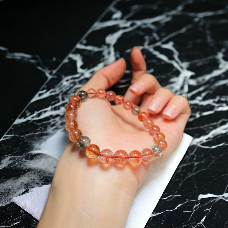 Vòng tay thạch anh tóc tam tài 8mm HANMYNGHE 2 Vòng tay thạch anh tóc tam tài 8mm HANMYNGHE - Hình ảnh 2