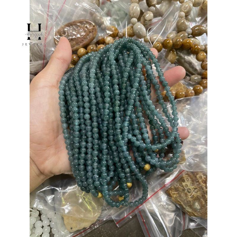 Vòng chuỗi bánh xe đá lam ngọc tự nhiên HANMYNGHE 2 Vòng chuỗi bánh xe đá lam ngọc tự nhiên HANMYNGHE - Hình ảnh 2