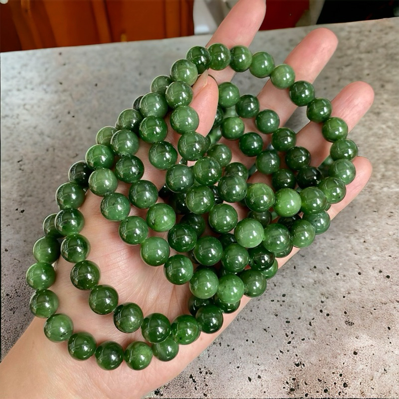 Vòng tay đá ngọc bích tự nhiên HANMYNGHE 1 Vòng tay đá ngọc bích tự nhiên HANMYNGHE