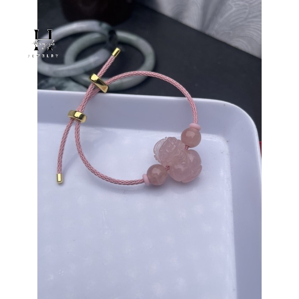 Vòng tay tỳ hưu đá thạch anh hồng HANMYNGHE 1 Vòng tay tỳ hưu đá thạch anh hồng HANMYNGHE