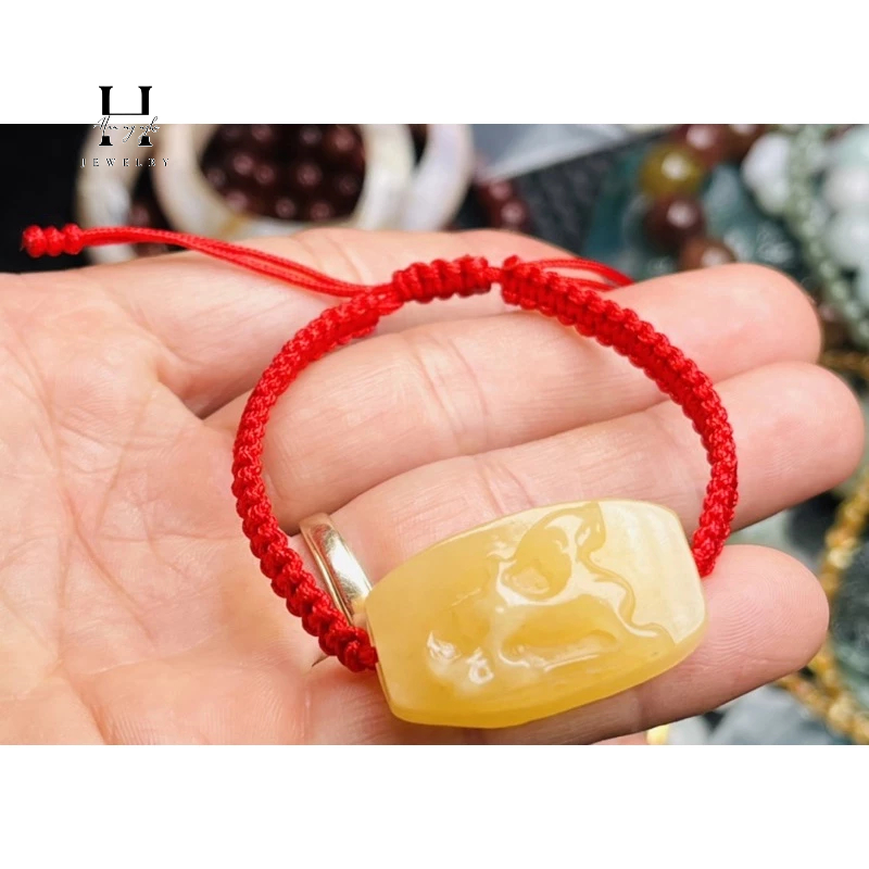 Vòng tay kỳ lân đá ngọc hoàng long HANMYNGHE 3 Vòng tay kỳ lân đá ngọc hoàng long HANMYNGHE - Hình ảnh 3