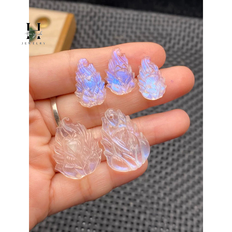 Mặt dây hồ ly đá moonstone ánh sà cừ mạnh HANMYNGHE 3 Mặt dây hồ ly đá moonstone ánh sà cừ mạnh HANMYNGHE - Hình ảnh 3