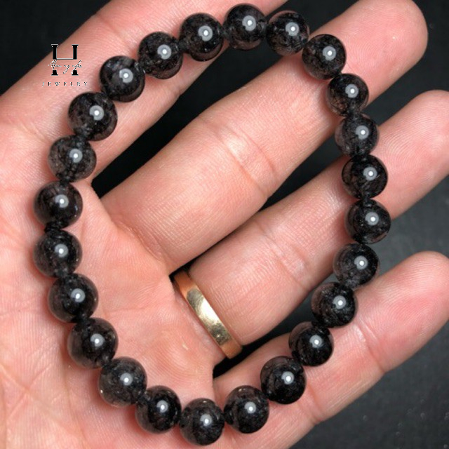 Vòng tay đá thạch anh tóc đen HANMYNGHE 1 Vòng tay đá thạch anh tóc đen HANMYNGHE