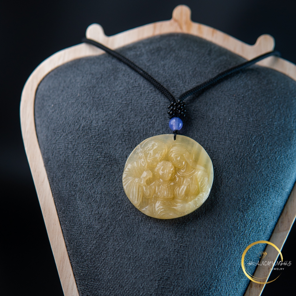 Mặt dây chuyền gia đình thánh đá ngọc hoàng long tặng kèm dây đeo HANMYNGHE 1 Mặt dây chuyền gia đình thánh đá ngọc hoàng long tặng kèm dây đeo HANMYNGHE