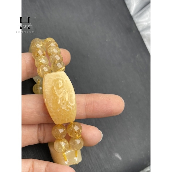 Vòng tay tam hợp đá ngọc hoàng long HANMYNGHE 3 Vòng tay tam hợp đá ngọc hoàng long HANMYNGHE - Hình ảnh 3