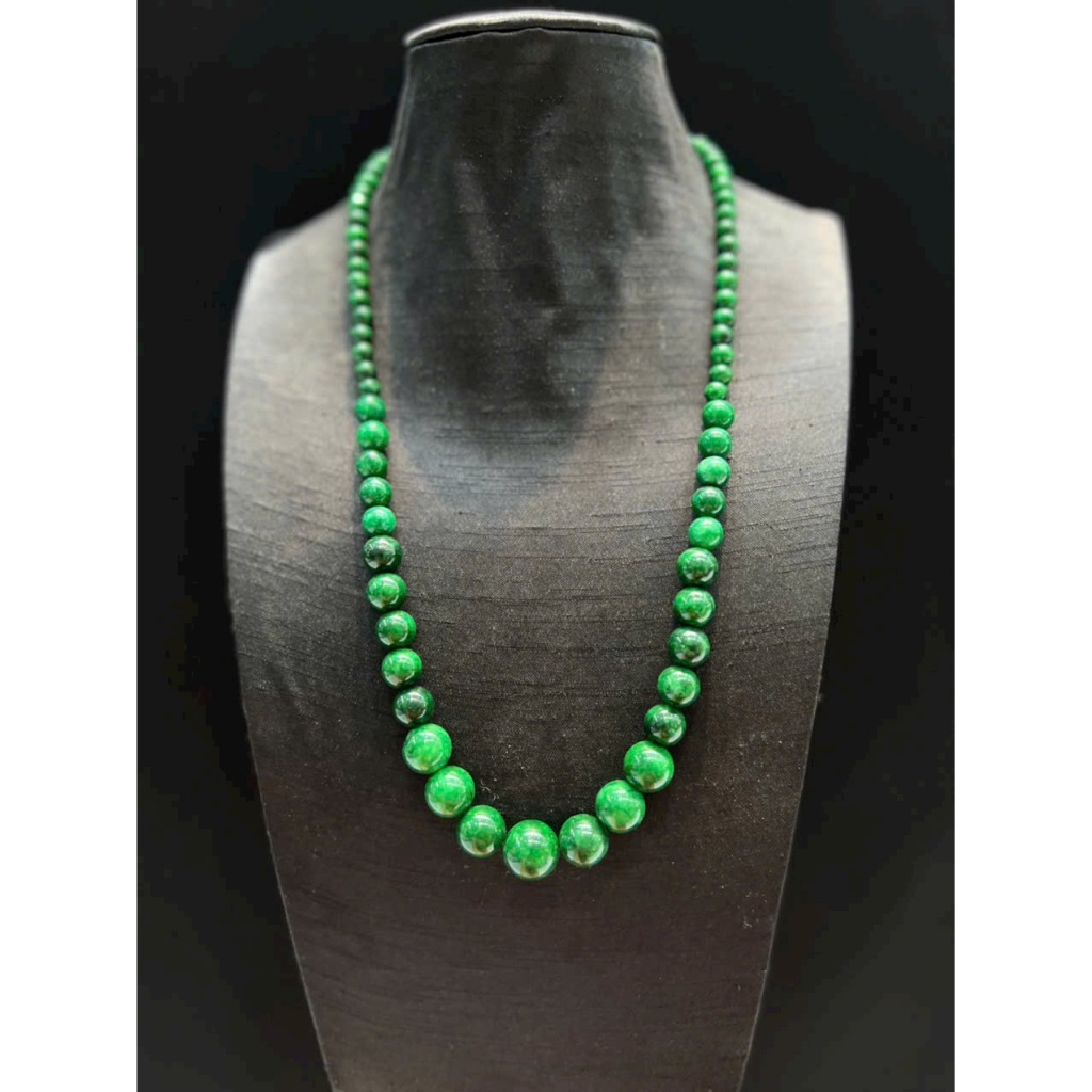 Vòng cổ đá ngọc màu xanh lá 6mm đến 14mm HANMYNGHE 4 Vòng cổ đá ngọc màu xanh lá 6mm đến 14mm HANMYNGHE - Hình ảnh 4