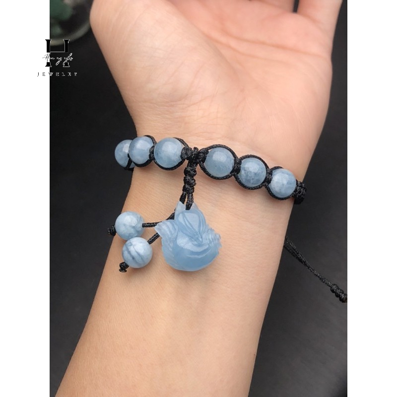 vòng tay aquamarine mix cửu vỹ hồ ly hạt 8 mm 3 vòng tay aquamarine mix cửu vỹ hồ ly hạt 8 mm - Hình ảnh 3