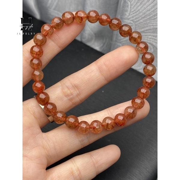 Vòng tay đá thạch anh tóc đỏ 7mm HANMYNGHE 2 Vòng tay đá thạch anh tóc đỏ 7mm HANMYNGHE - Hình ảnh 2