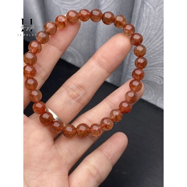 Vòng tay đá thạch anh tóc đỏ 7mm HANMYNGHE 1 Vòng tay đá thạch anh tóc đỏ 7mm HANMYNGHE