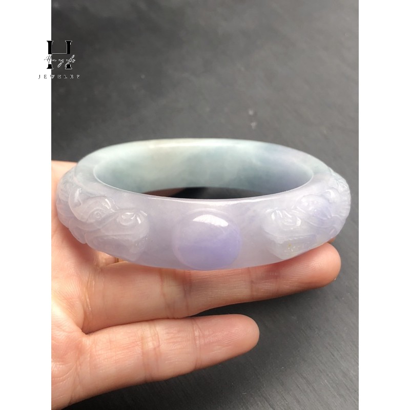 vòng tay chạm hoa văn bảng liền tím khoai môn ni 54 2 vòng tay chạm hoa văn bảng liền tím khoai môn ni 54 - Hình ảnh 2