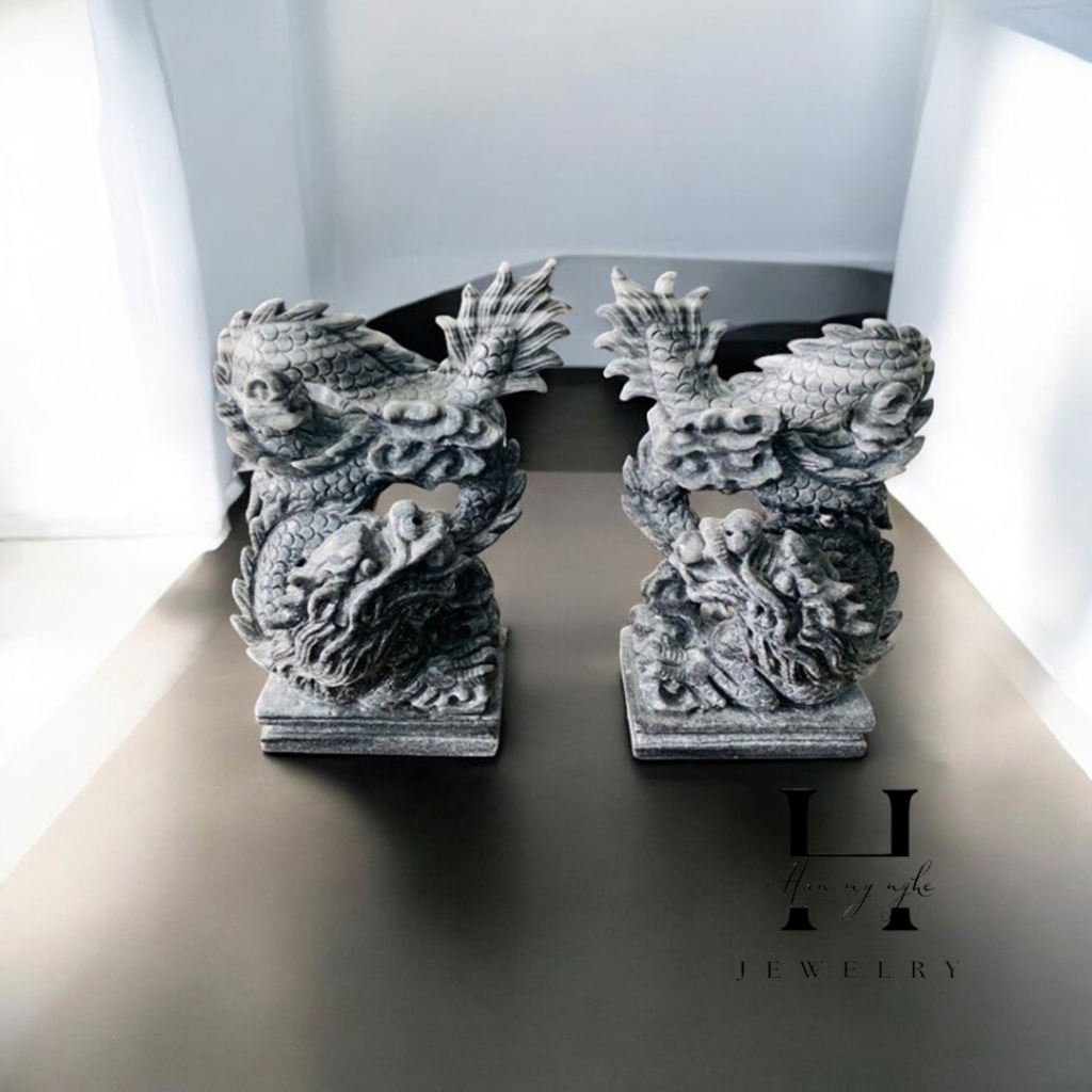 Cặp rồng đứng phong thủy để bàn cao 22cm đá tự nhiên nguyên khối HANMYNGHE 2 Cặp rồng đứng phong thủy để bàn cao 22cm đá tự nhiên nguyên khối HANMYNGHE - Hình ảnh 2