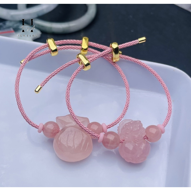 Vòng tay tỳ hưu đá thạch anh hồng HANMYNGHE 3 Vòng tay tỳ hưu đá thạch anh hồng HANMYNGHE - Hình ảnh 3