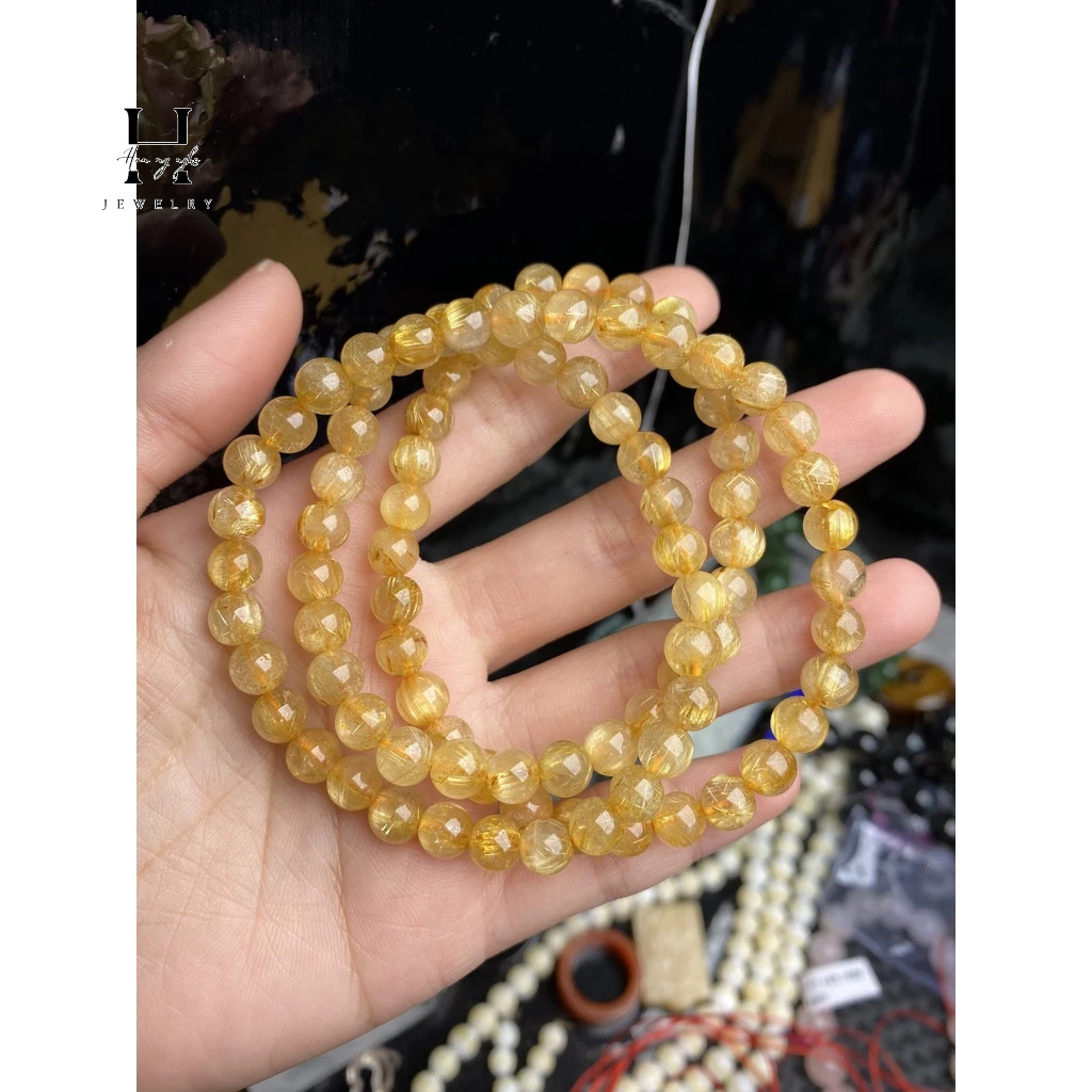 Vòng tay đá thạch anh tóc vàng quấn 3 vòng hạt 6mm HANMYNGHE 3 Vòng tay đá thạch anh tóc vàng quấn 3 vòng hạt 6mm HANMYNGHE - Hình ảnh 3