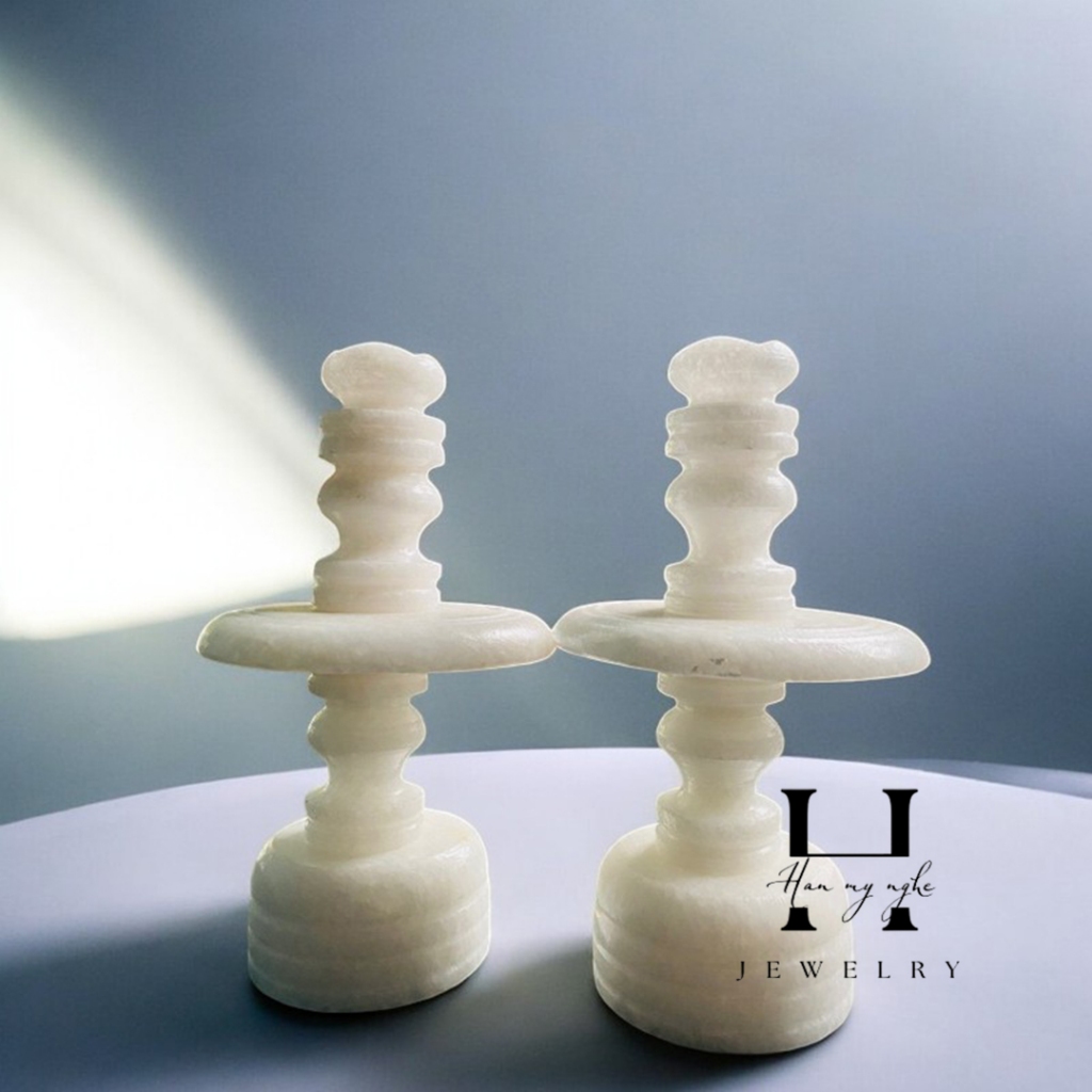 Cặp chân đèn đá non nước tự nhiên HANMYNGHE 1 Cặp chân đèn đá non nước tự nhiên HANMYNGHE