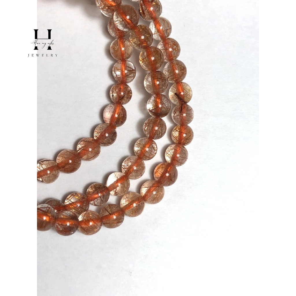 vòng tay tóc đỏ vip 6mm quấn 3 vòng tự nhiên tặng kèm hộp gấm cao cấp 2 vòng tay tóc đỏ vip 6mm quấn 3 vòng tự nhiên tặng kèm hộp gấm cao cấp - Hình ảnh 2