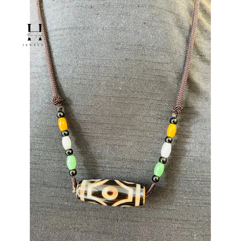 Vòng cổ dzi 6 mắt kèm dây đeo HANMYNGHE 1 Vòng cổ dzi 6 mắt kèm dây đeo HANMYNGHE