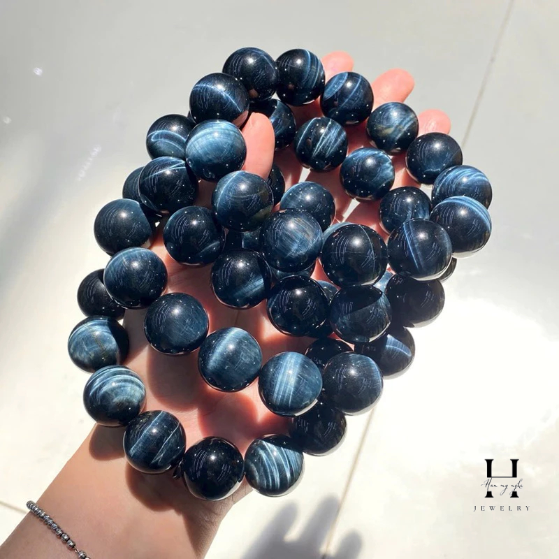 Vòng tay đá mắt hổ 16mm loại đẹp HANMYNGHE 2 Vòng tay đá mắt hổ 16mm loại đẹp HANMYNGHE - Hình ảnh 2