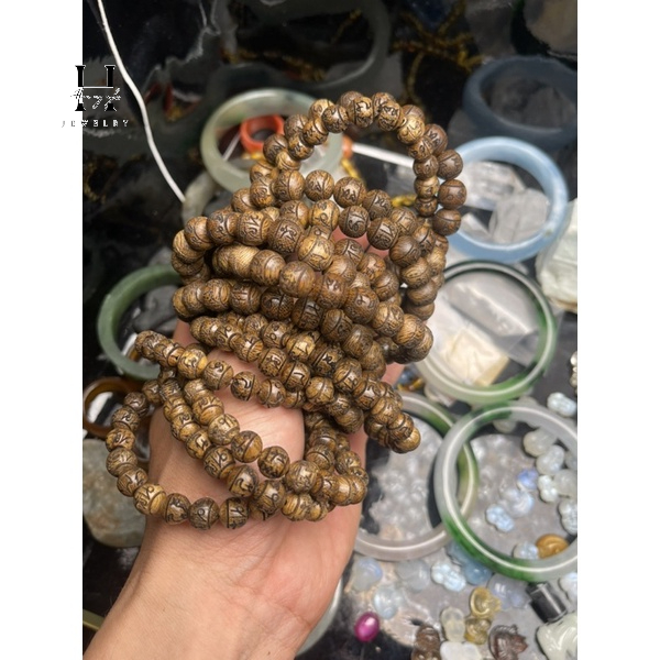 Vòng tay trâm tốc khắc chữ 8mm HANMYNGHE 1 Vòng tay trâm tốc khắc chữ 8mm HANMYNGHE