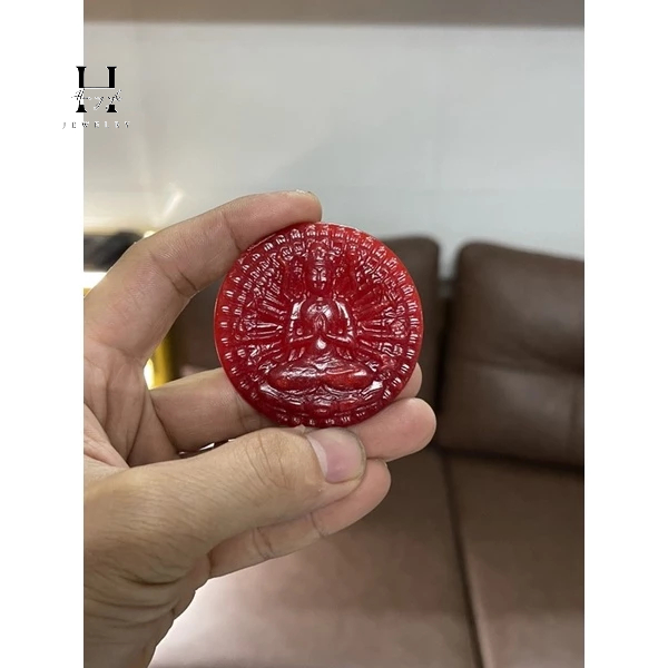 Mặt dây chuyền quan âm ngàn tay ngàn mắt ngoc huyết đỏ tự nhiên HANMYNGHE 1 Mặt dây chuyền quan âm ngàn tay ngàn mắt ngoc huyết đỏ tự nhiên HANMYNGHE