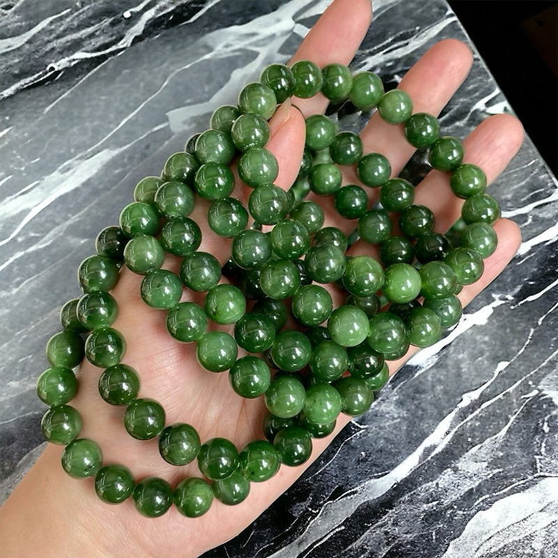 Vòng tay đá ngọc bích tự nhiên HANMYNGHE 2 Vòng tay đá ngọc bích tự nhiên HANMYNGHE - Hình ảnh 2