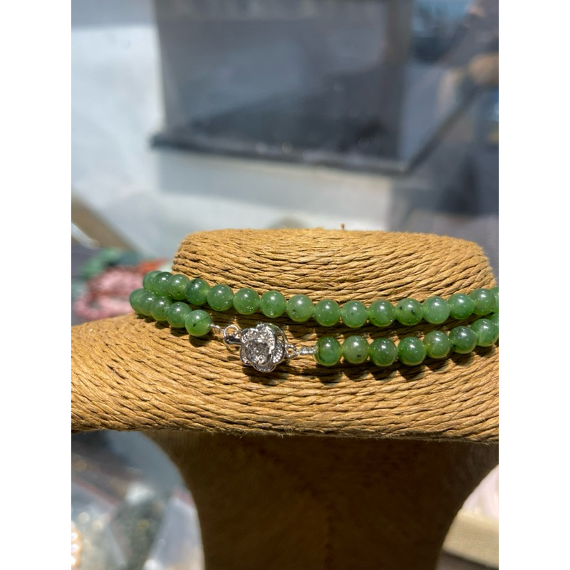 Vòng cổ ngọc bích 6 mm dài 68 cm HANMYNGHE 3 Vòng cổ ngọc bích 6 mm dài 68 cm HANMYNGHE - Hình ảnh 3