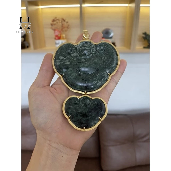 Mặt hầu đá ngọc onyz xanh HANMYNGHE 1 Mặt hầu đá ngọc onyz xanh HANMYNGHE