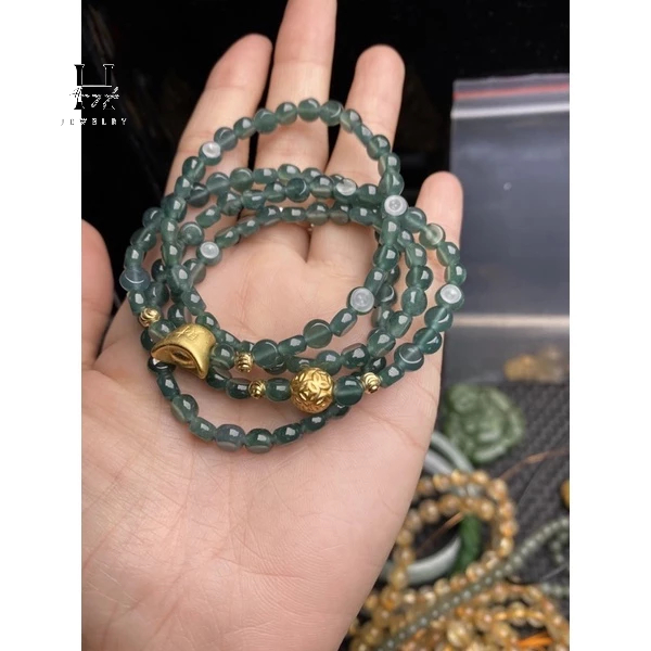 Vòng tay đá lam ngọc bánh xe 3 vòng mix charm bạc s925 HANMYNGHE 2 Vòng tay đá lam ngọc bánh xe 3 vòng mix charm bạc s925 HANMYNGHE - Hình ảnh 2