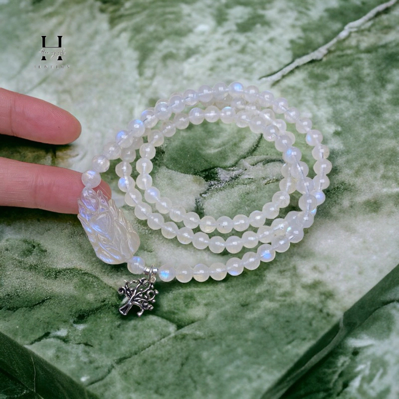 Vòng tay đá moonstone mix hồ ly charm bạc HANMYNGHE 2 Vòng tay đá moonstone mix hồ ly charm bạc HANMYNGHE - Ảnh 2