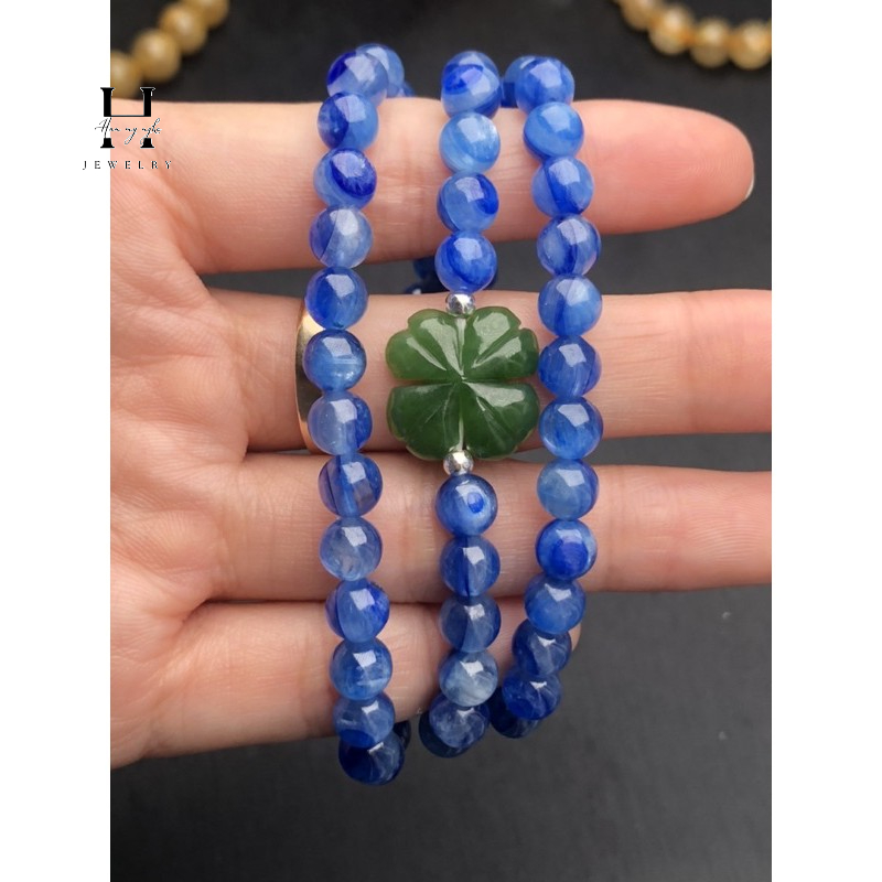 Vòng tay đá kyanite mix cỏ 4 lá nephrite HANMYNGHE 4 Vòng tay đá kyanite mix cỏ 4 lá nephrite HANMYNGHE - Hình ảnh 4