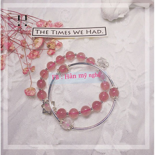 vòng tay dâu tây hồng 10li mix phụ kiện 925 3 vòng tay dâu tây hồng 10li mix phụ kiện 925 - Hình ảnh 3