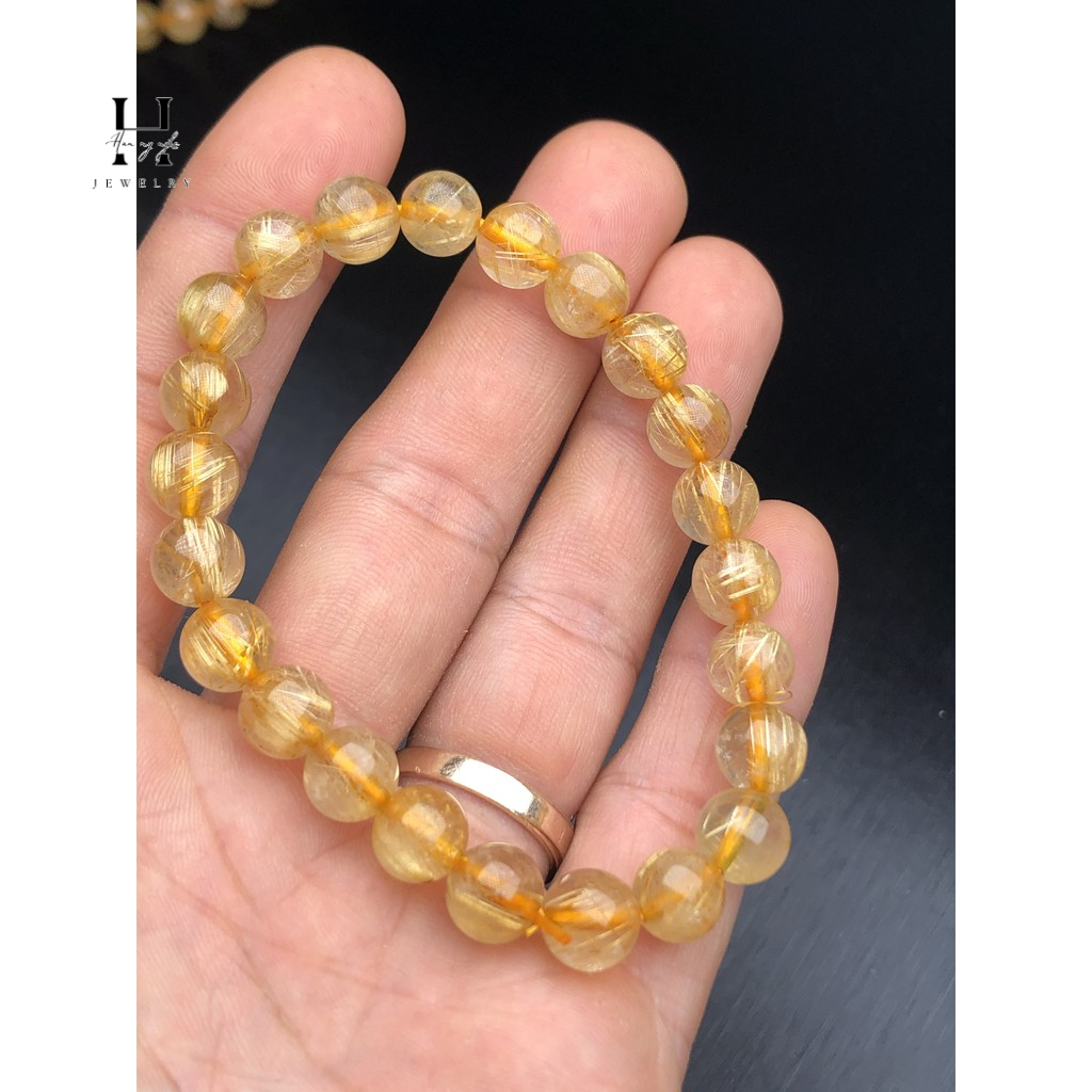 Vòng tay đá thạch anh tóc vàng 8mm HANMYNGHE 3 Vòng tay đá thạch anh tóc vàng 8mm HANMYNGHE - Hình ảnh 3