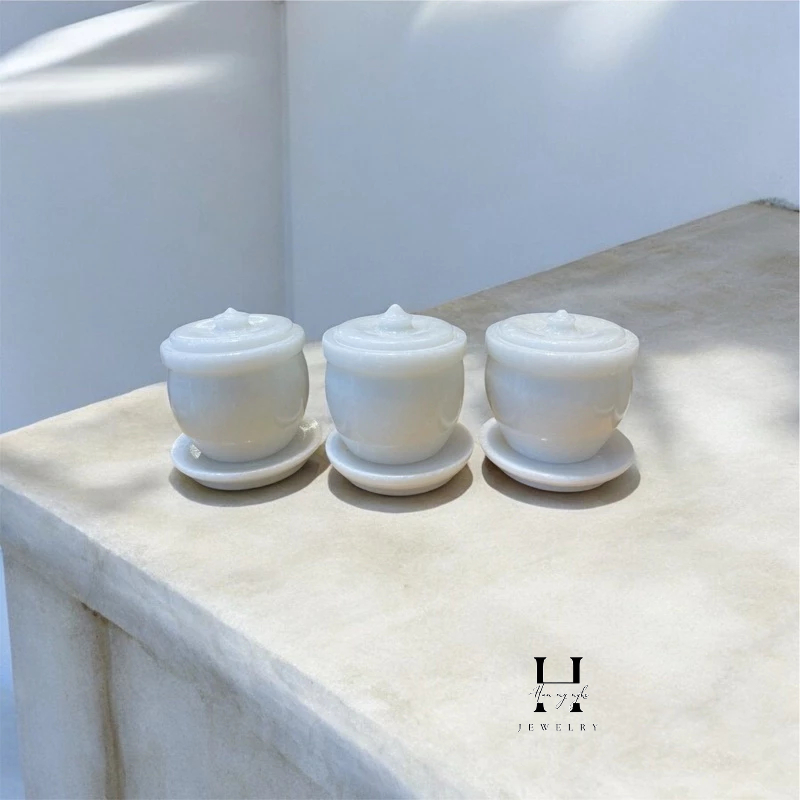 Bộ 3 hũ muối gạo nước trên bàn thờ HANMYNGHE 2 Bộ 3 hũ muối gạo nước trên bàn thờ HANMYNGHE - Hình ảnh 2