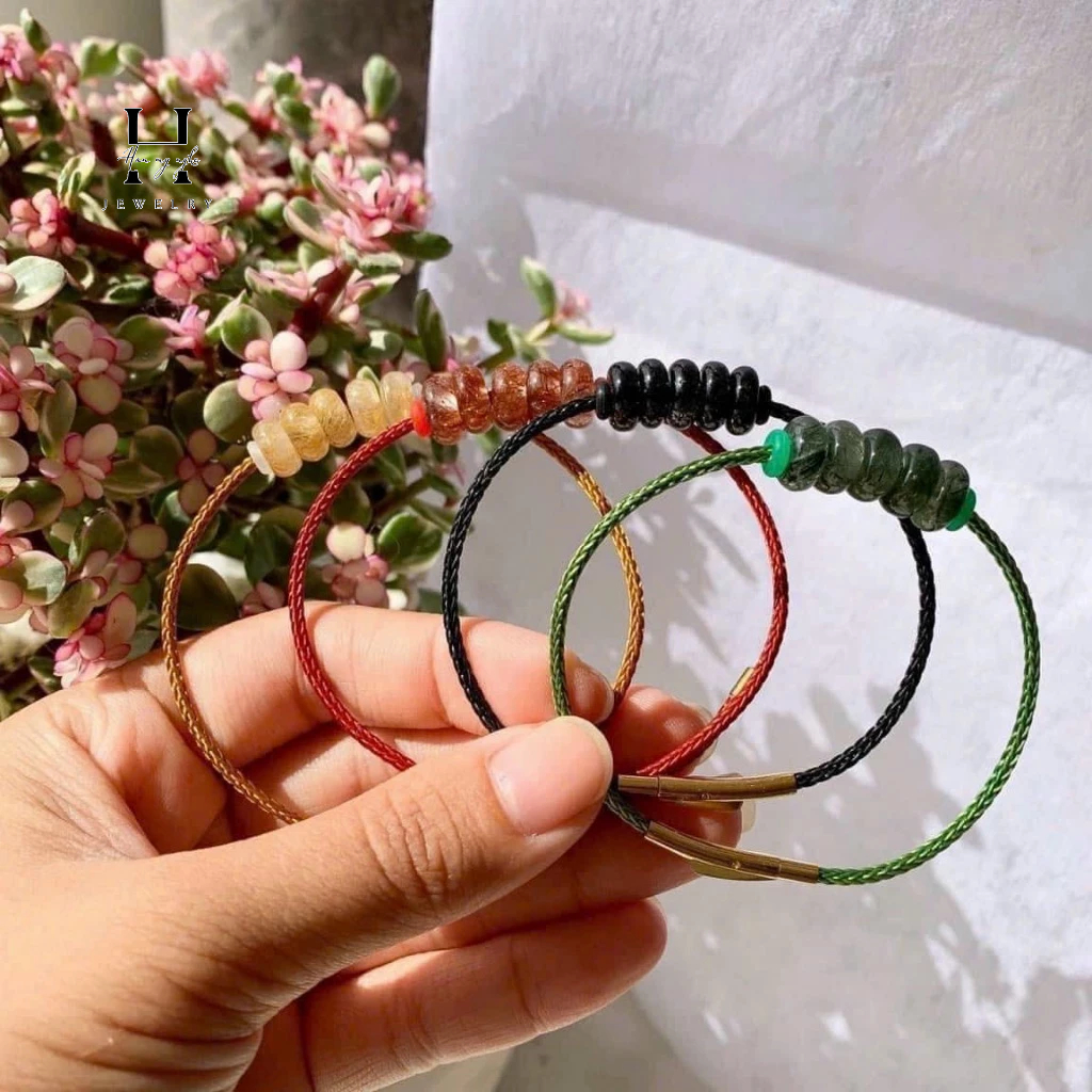 Vòng tay ngũ điếu đá thạch anh tóc HANMYNGHE 1 Vòng tay ngũ điếu đá thạch anh tóc HANMYNGHE