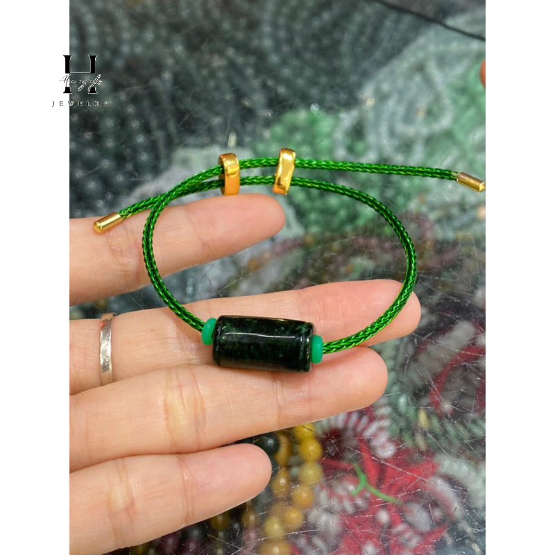 Vòng tay lu thống đá ngọc sơn thuỷ tự nhiên HANMYNGHE 1 Vòng tay lu thống đá ngọc sơn thuỷ tự nhiên HANMYNGHE