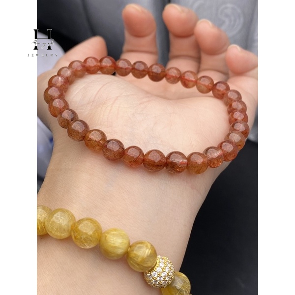 Vòng tay đá thạch anh tóc đỏ 7mm HANMYNGHE 3 Vòng tay đá thạch anh tóc đỏ 7mm HANMYNGHE - Hình ảnh 3