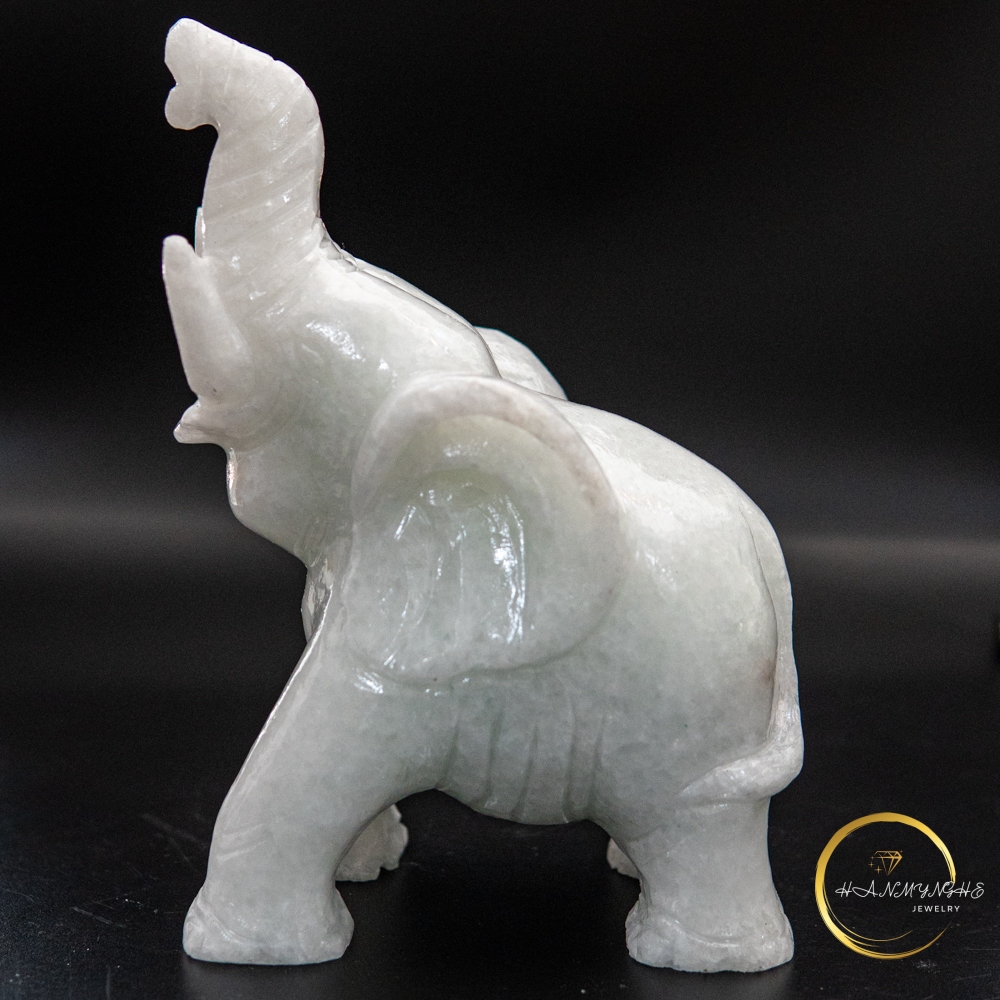 Cặp voi đá trắng non nước tự nhiên nguyên khối cao 20cm HANMYNGHE 3 Cặp voi đá trắng non nước tự nhiên nguyên khối cao 20cm HANMYNGHE - Hình ảnh 3