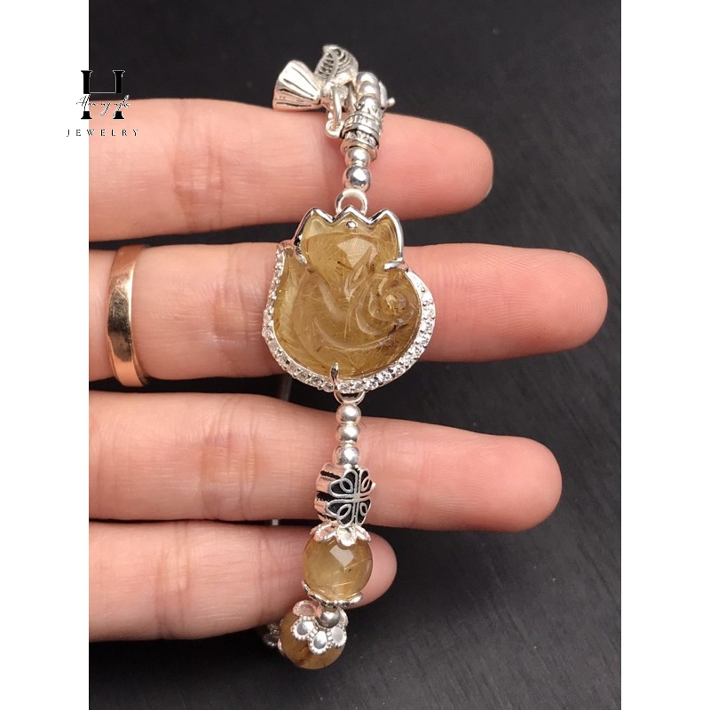 Vòng tay hồ ly đá thạch anh tóc vàng HANMYNGHE 4 Vòng tay hồ ly đá thạch anh tóc vàng HANMYNGHE - Hình ảnh 4