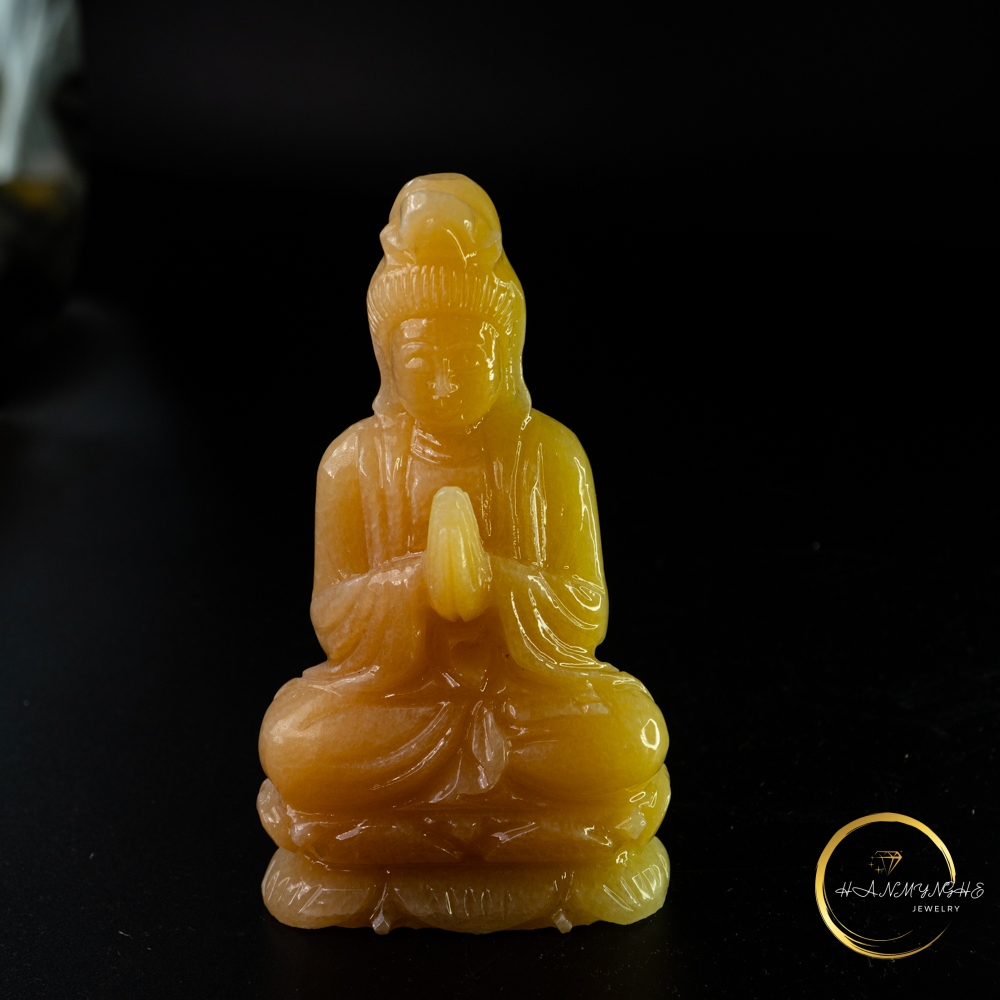 Tượng phật quan âm đá ngọc hoàng long cao 12cm HANMYNGHE 2 Tượng phật quan âm đá ngọc hoàng long cao 12cm HANMYNGHE - Hình ảnh 2