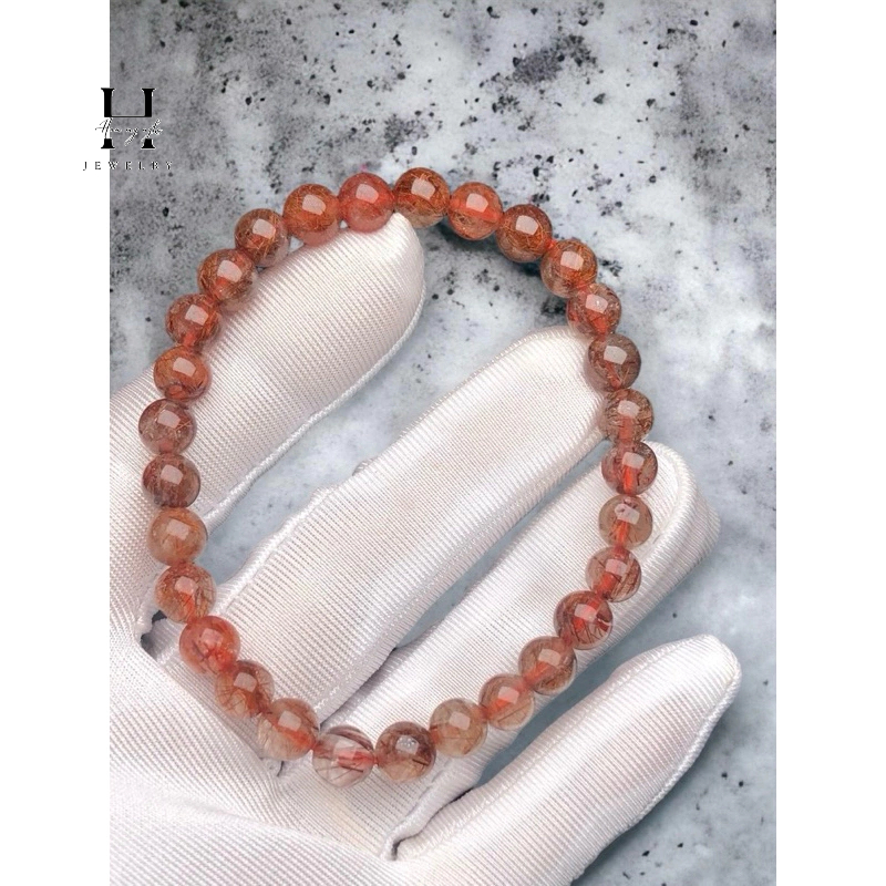 Vòng tay đá thạch anh tóc đỏ tự nhiên 7mm HANMYNGHE 4 Vòng tay đá thạch anh tóc đỏ tự nhiên 7mm HANMYNGHE - Hình ảnh 4