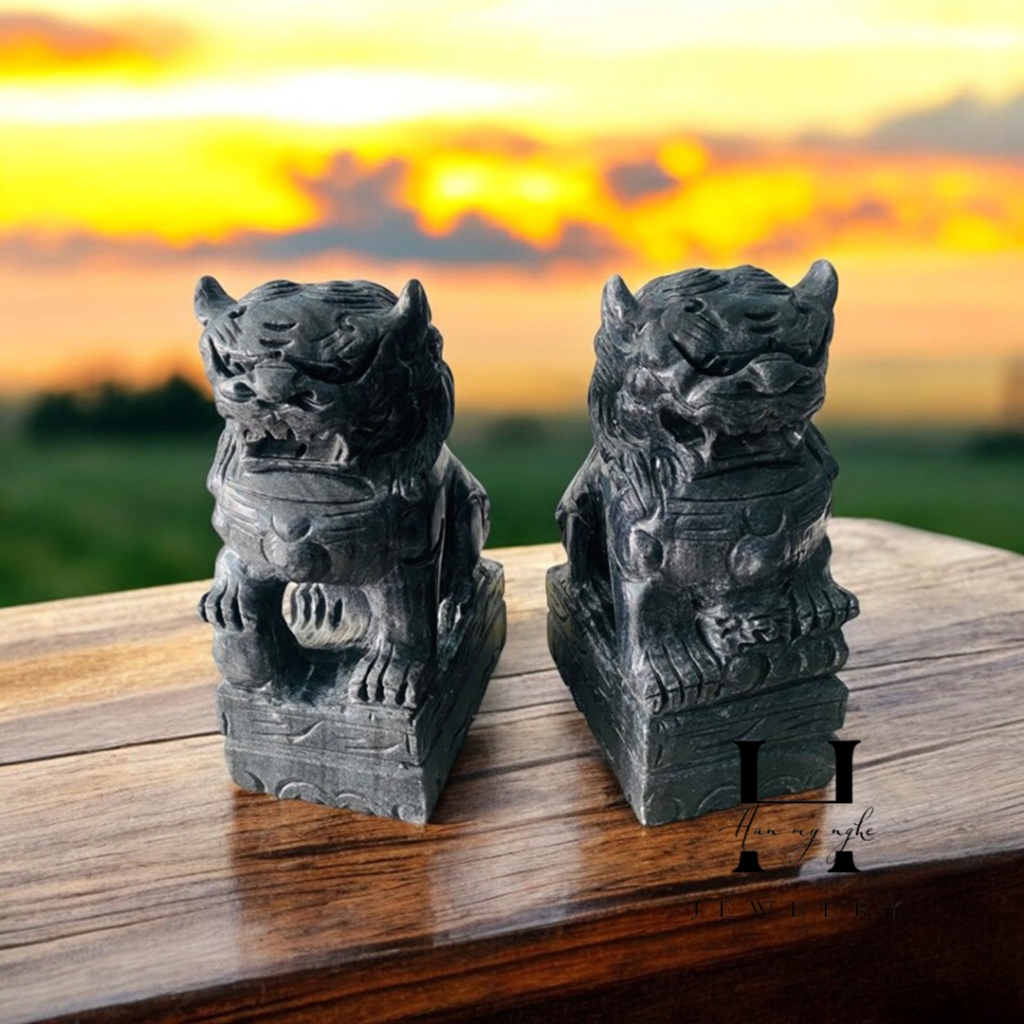 Cặp tượng kỳ lân đá đen tự nhiên nguyên khối phong thủy HANMYNGHE 2 Cặp tượng kỳ lân đá đen tự nhiên nguyên khối phong thủy HANMYNGHE - Hình ảnh 2