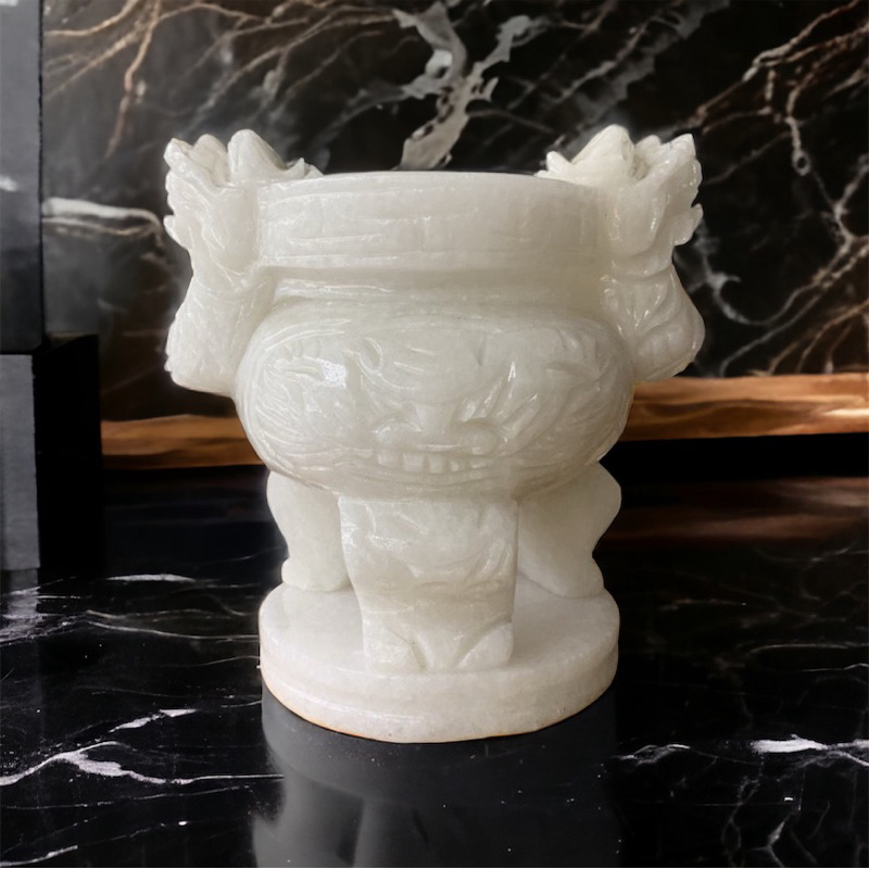 Lư hương chạm rồng đá non nước 20 cm HANMYNGHE 1 Lư hương chạm rồng đá non nước 20 cm HANMYNGHE