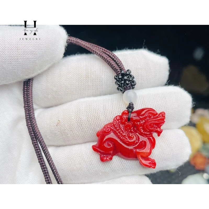 Mặt dây chuyền kỳ lân đá ngọc cẩm thạch HANMYNGHE 3 Mặt dây chuyền kỳ lân đá ngọc cẩm thạch HANMYNGHE - Hình ảnh 3