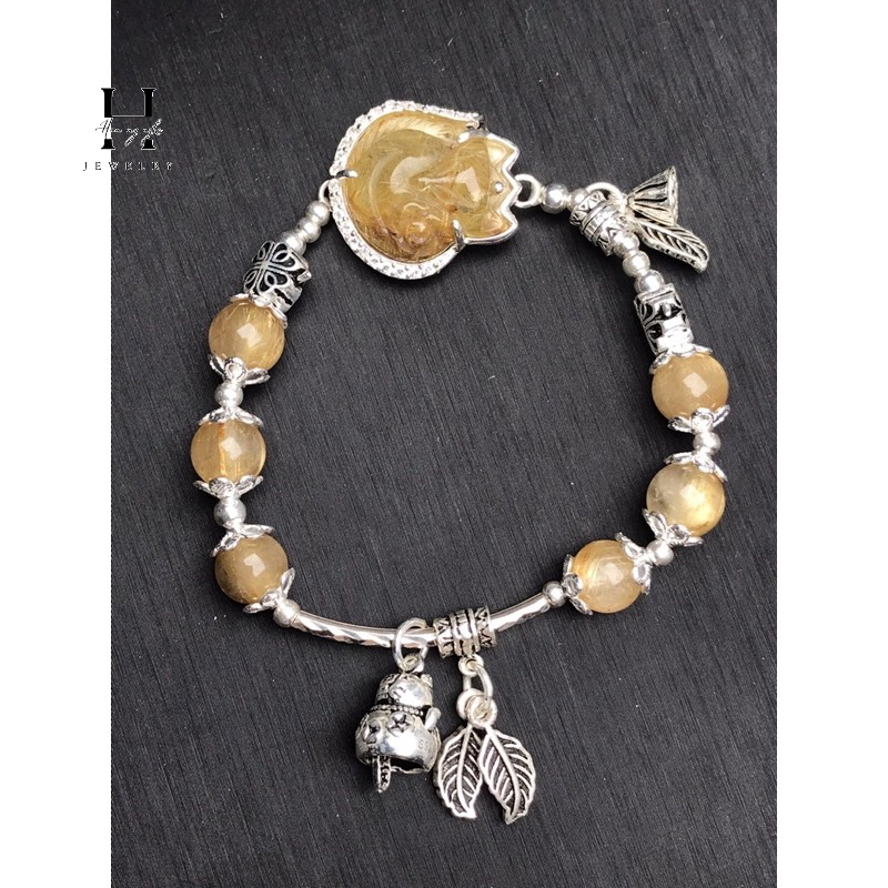 Vòng tay hồ ly đá thạch anh tóc vàng HANMYNGHE 3 Vòng tay hồ ly đá thạch anh tóc vàng HANMYNGHE - Hình ảnh 3